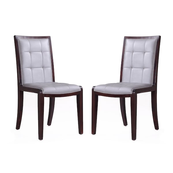 Manhattan Comfort Executor Dining Chairs (Set of Two) in Silver and Walnut DC003-SV - main